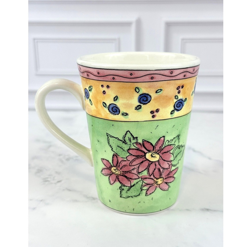 Watercolors by Sango Strawberry Field Coffee Mug 4 1/4" Tall